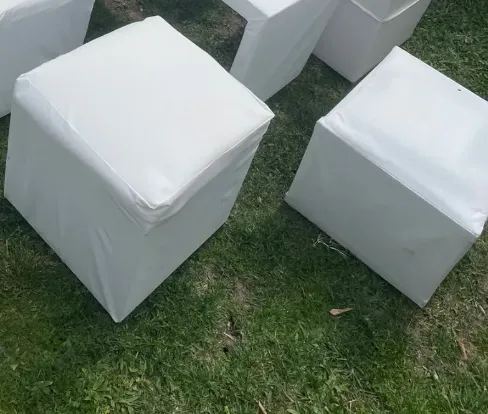 Puff blanco en alquiler, Inflables Valen Escobar